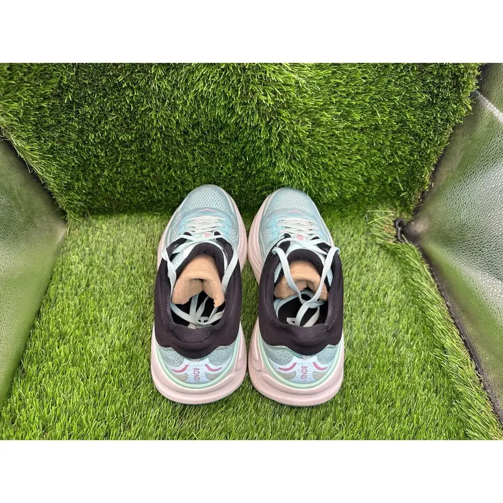 Hoka One One Bondi 9 1162012-BTF Athletic Sneaker Women's 9B Blue Knit Cushioned